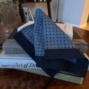 Hugo Boss Gray & Navy Polka Dot Pocket Square